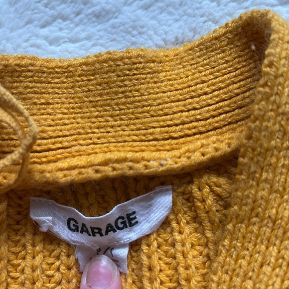 Garage Mustard Yellow Open Knit Cardigan Small - Picture 2 of 8